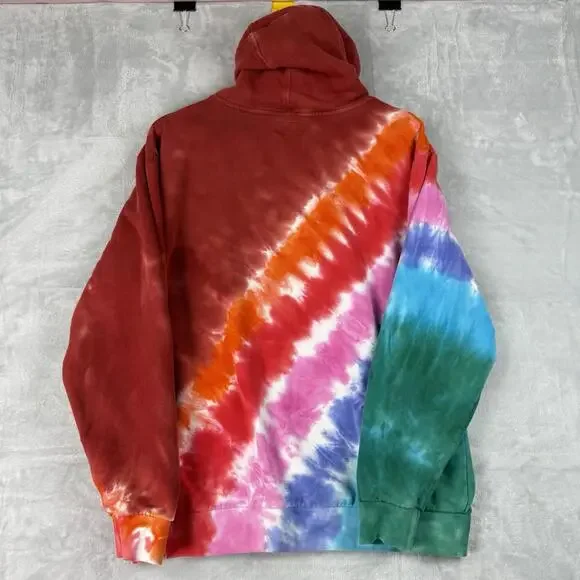 Ripndip Tie-Dye Hoodie Multicolor Streetwear Pullover Graphic Logo Men Sz L Y2K - Picture 2 of 9